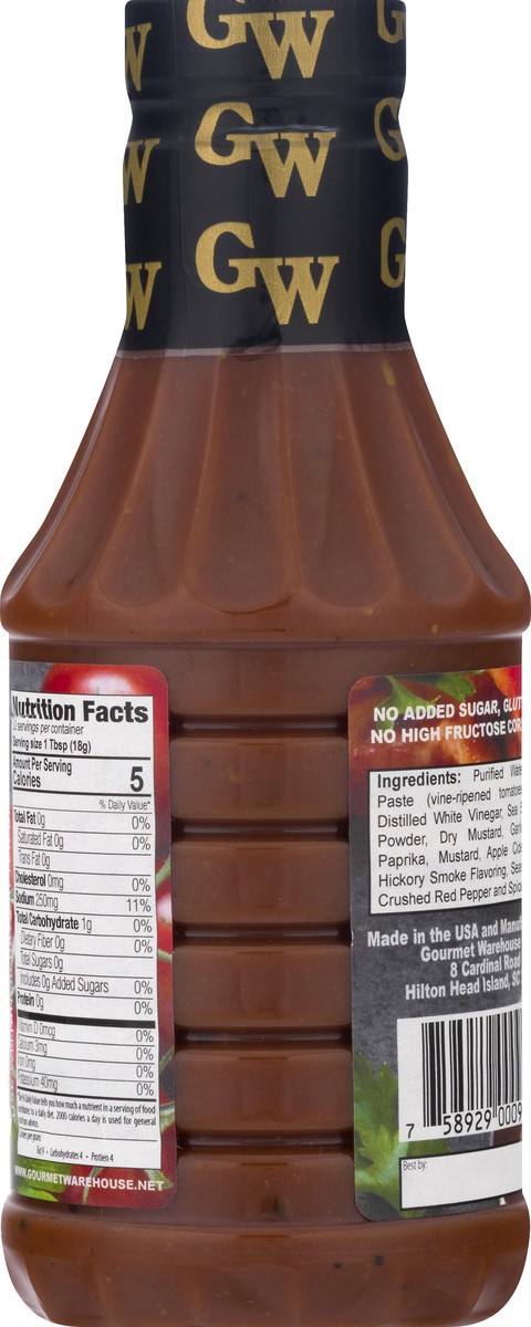 slide 10 of 13, Gourmet Warehouse Low Calorie BBQ Sauce 16 oz, 16 oz