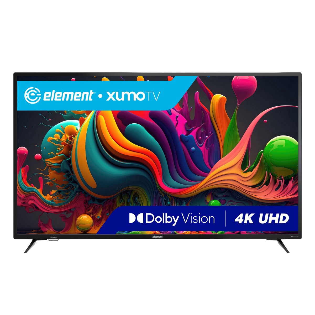 slide 1 of 29, Element 55" 4K UHD HDR Frameless Xumo TV, 55 in
