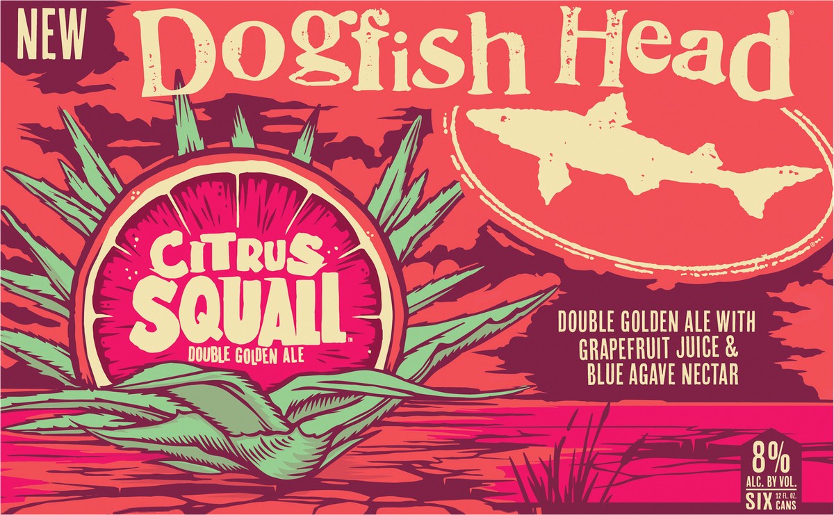 slide 2 of 8, Dogfish Head Beer Citrus Squall Double Golden Ale (12 fl. oz. Can, 6pk.), 6 ct; 12 fl oz