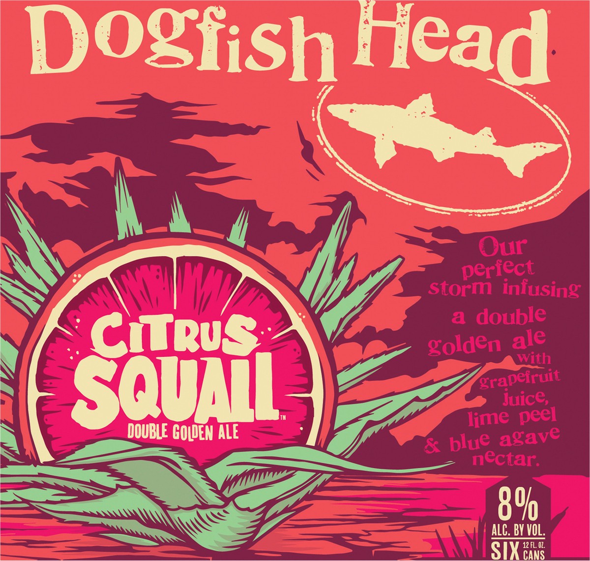 slide 8 of 8, Dogfish Head Beer Citrus Squall Double Golden Ale (12 fl. oz. Can, 6pk.), 6 ct; 12 fl oz