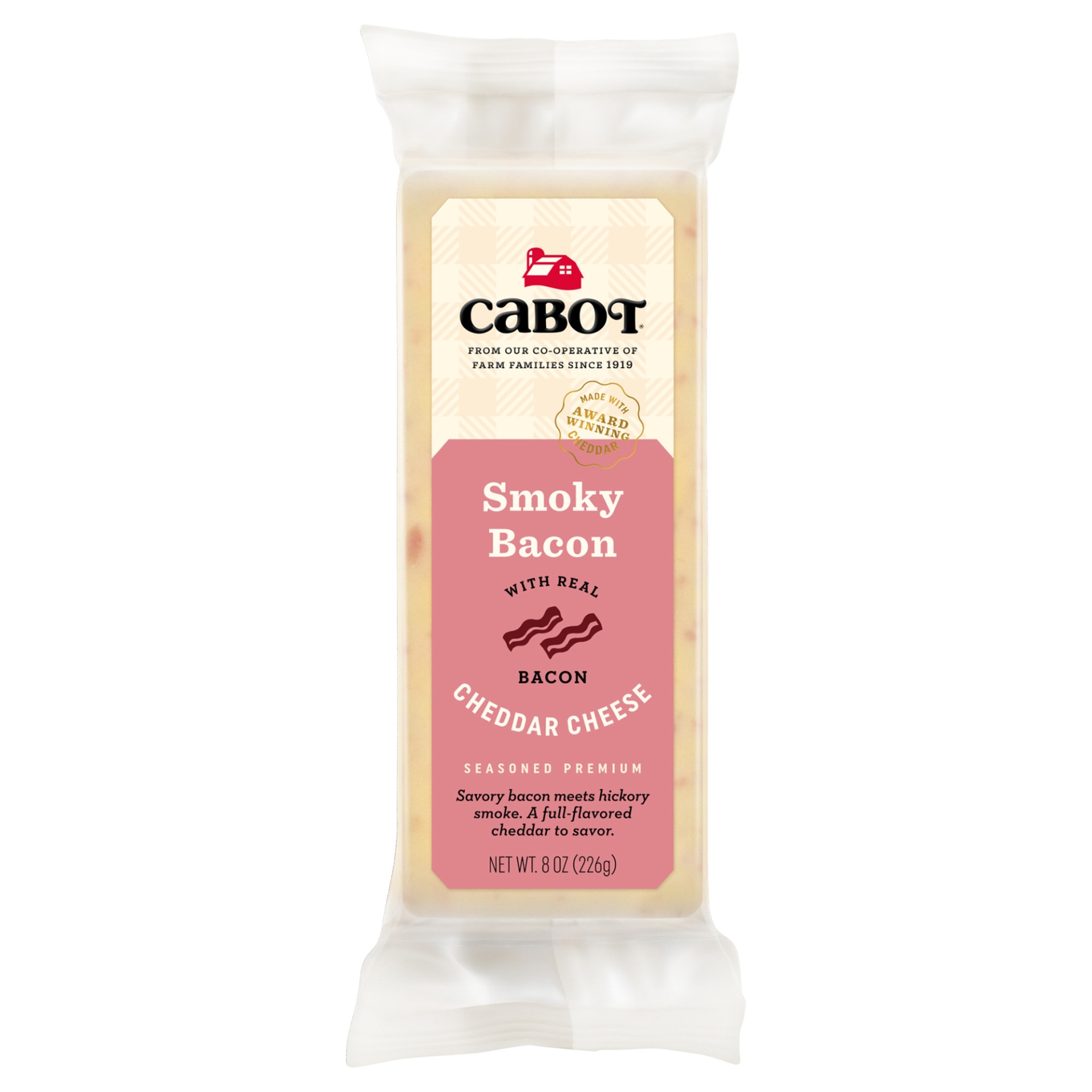 slide 1 of 3, Cabot Smoky Bacon Cheddar Cheese, 8 oz