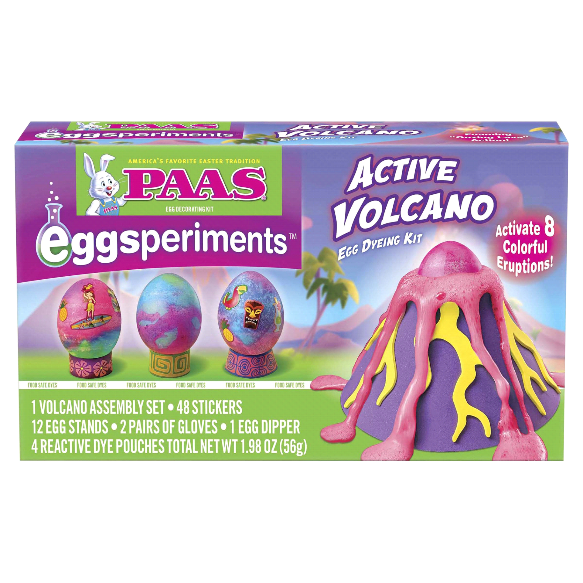 slide 1 of 1, PAAS Eggsperiment Active Volcano Easter Egg Decorating Kit, 12 ct