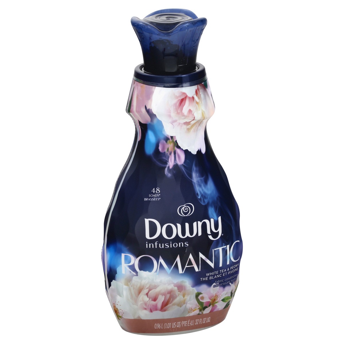 slide 7 of 9, Downy Infusions Liquid Fabric Softener, Romantic, White Tea & Peony, 32 fl oz, 32 oz