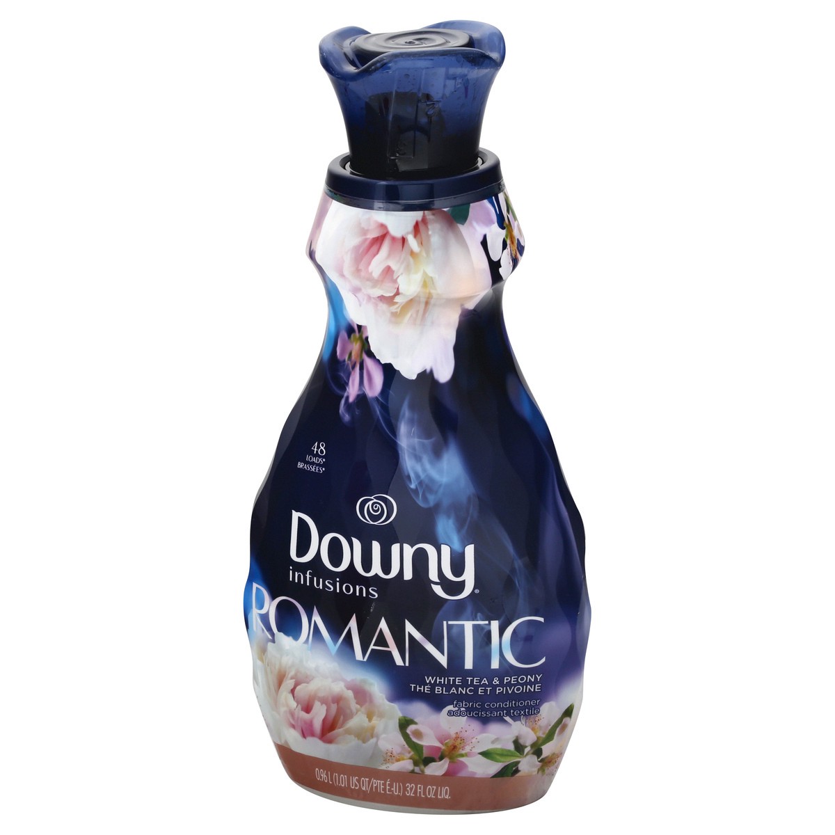 slide 5 of 9, Downy Infusions Liquid Fabric Softener, Romantic, White Tea & Peony, 32 fl oz, 32 oz