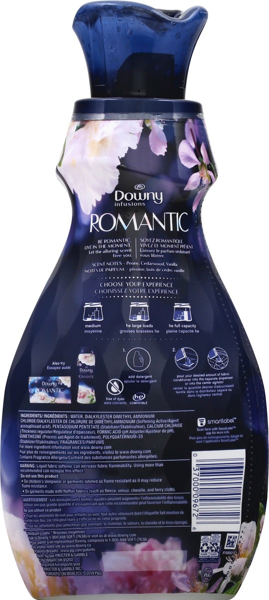 slide 2 of 9, Downy Infusions Liquid Fabric Softener, Romantic, White Tea & Peony, 32 fl oz, 32 oz