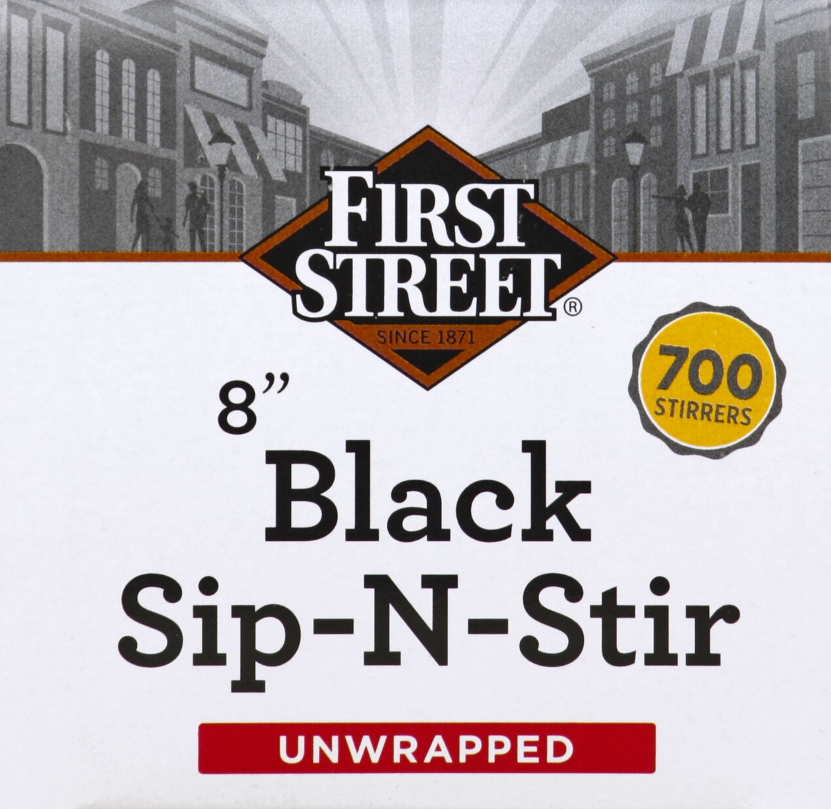 slide 4 of 6, First Street 8In Black Sip N Stir Straws, 700 ct
