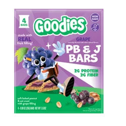 Goodies Grape PB&J Bars, Kid Snack Bars, 4 Bars, 3.5 oz