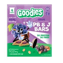 Goodies Grape PB&J Bars, Kid Snack Bars, 4 Bars, 3.5 oz
