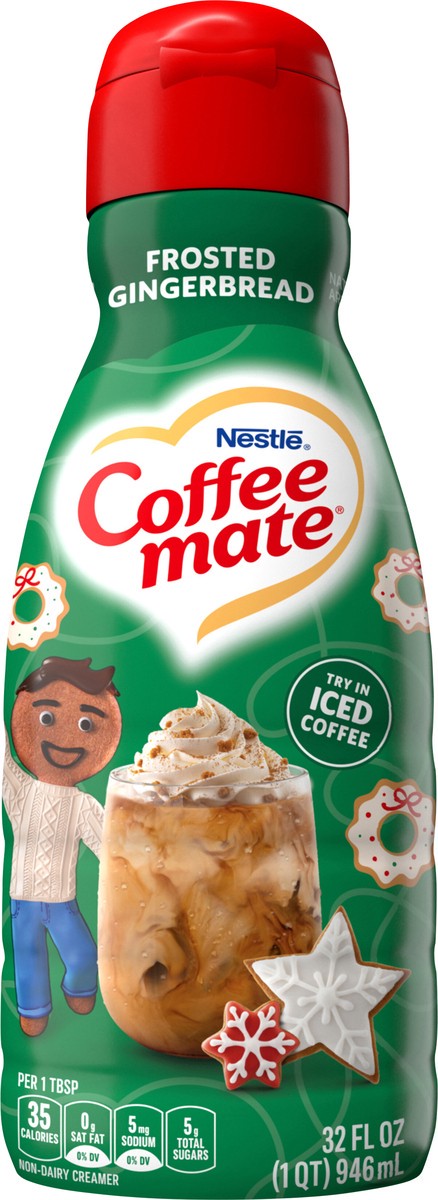slide 6 of 12, Coffee-Mate Coffee mate Frosted Gingerbread Flavored Liquid Coffee Creamer, 32 oz