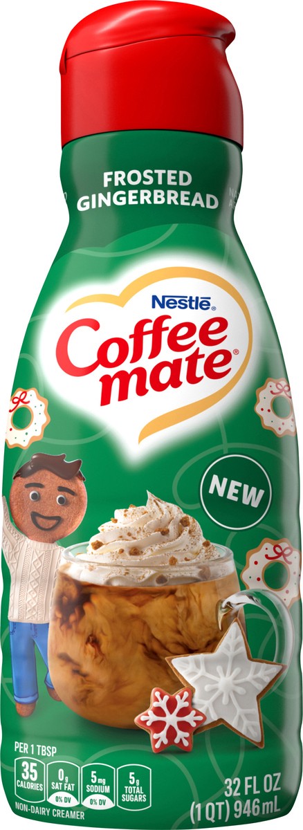 slide 12 of 12, Coffee-Mate Coffee mate Frosted Gingerbread Flavored Liquid Coffee Creamer, 32 oz