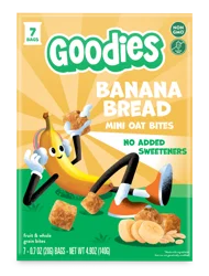 Goodies Banana Bread Mini Oat Bites, Kid Snack Bites, 7 Packs, 4.94 oz