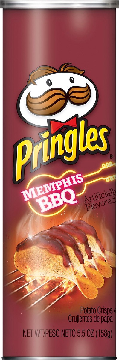 slide 1 of 5, Pringles Potato Crisps Chips, Memphis BBQ, 158g, Can, 5.5 oz