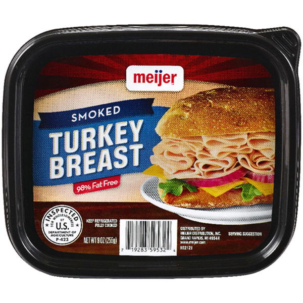 slide 1 of 1, Meijer Lunchmeat Thin Sliced Smoked Turkey Tub, 9 oz