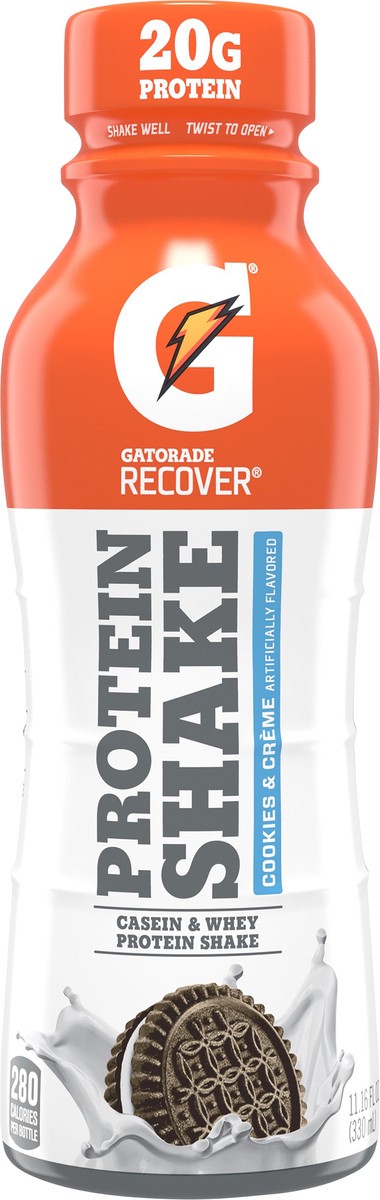 slide 4 of 6, Gatorade Recover Casein & Whey Cookies & Creme Protein Shake 11.16 oz, 11.16 oz