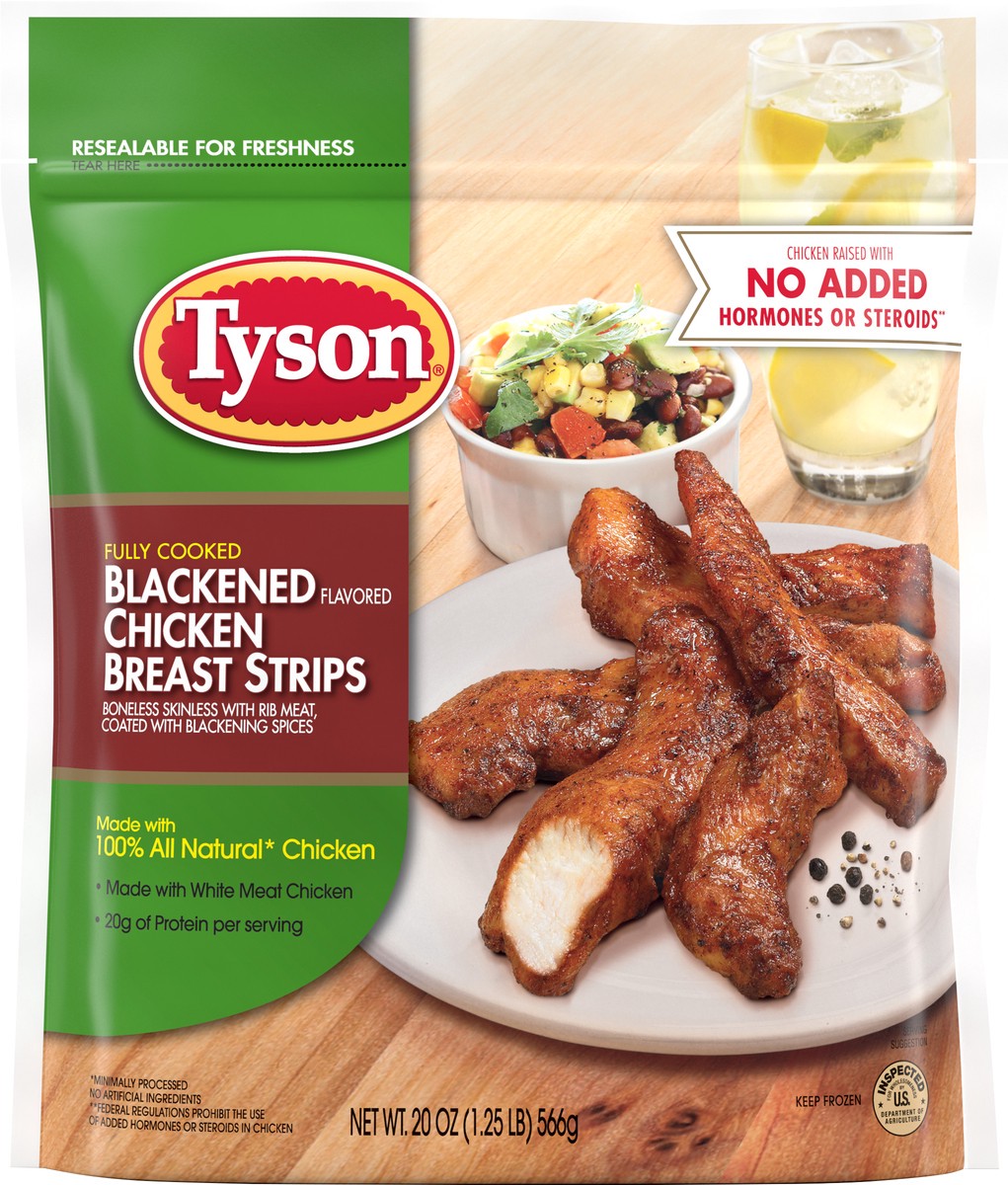 slide 3 of 6, Tyson Blackened Flavored Chicken Breast Strips - Frozen - 20oz, 20 oz