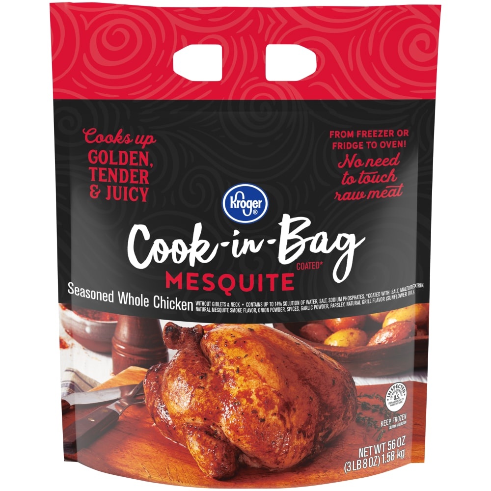 slide 1 of 1, Kroger Cook-In-Bag Mesquite Seasoned Whole Chicken Bag, 3.5 lb