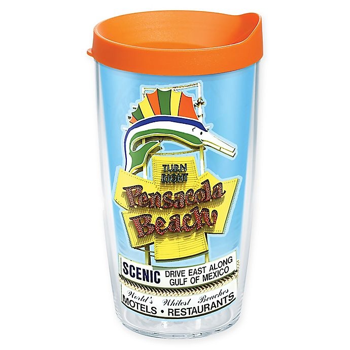 slide 1 of 1, Tervis Pensacola Signs Wrap Tumbler with Lid, 16 oz