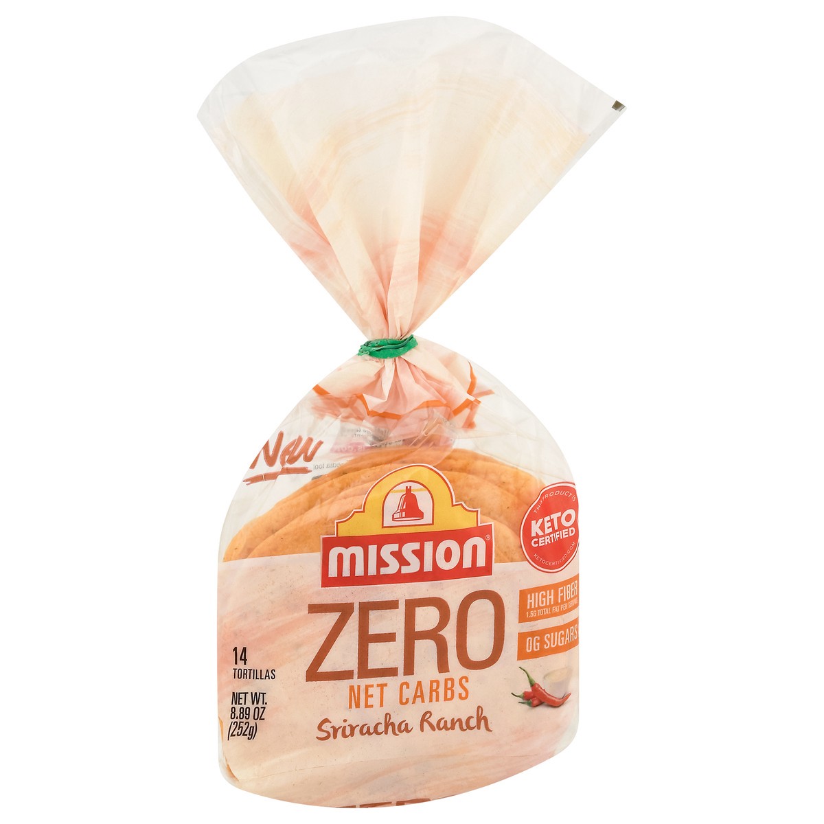 slide 7 of 14, Mission Zero Net Carbs Sriracha Ranch Tortillas 14 ea, 14 ct
