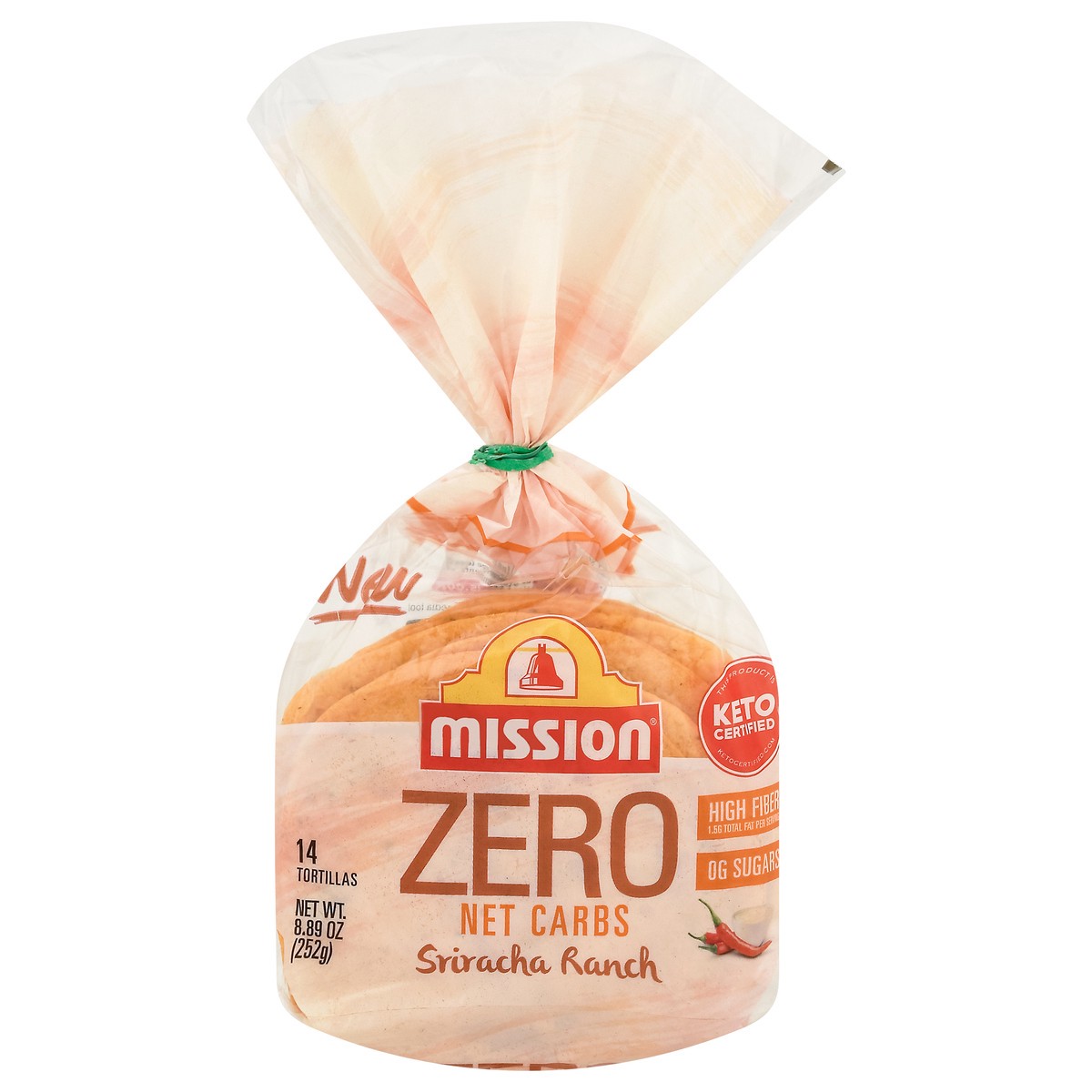 slide 1 of 14, Mission Zero Net Carbs Sriracha Ranch Tortillas 14 ea, 14 ct