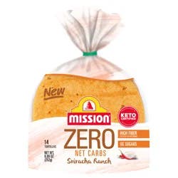 Mission Zero Net Carbs Sriracha Ranch Tortillas 14 ea