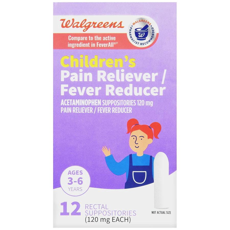 slide 2 of 5, Walgreens Children's Fever Reducer Rectal Suppositories, 12 ct