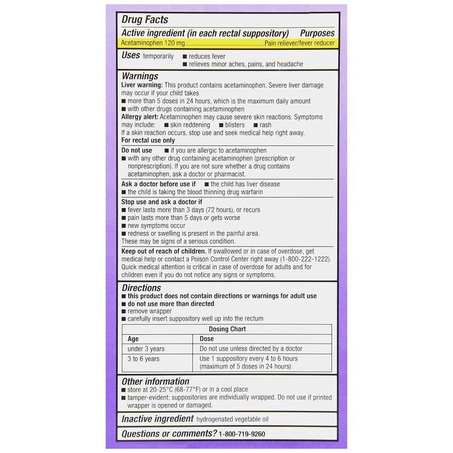 slide 4 of 5, Walgreens Children's Fever Reducer Rectal Suppositories, 12 ct