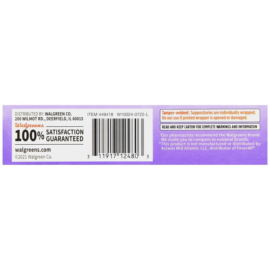 slide 3 of 5, Walgreens Children's Fever Reducer Rectal Suppositories, 12 ct