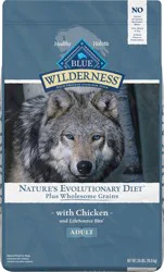 Blue Buffalo Wilderness High Protein Natural Adult Dry Dog Food Plus Wholesome Grains, Chicken 24-lb