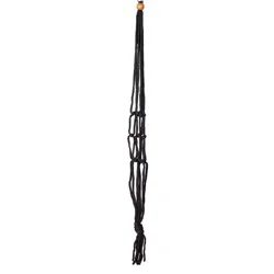 Primitive Planters 36 in. Black Macrame Plant Hanger