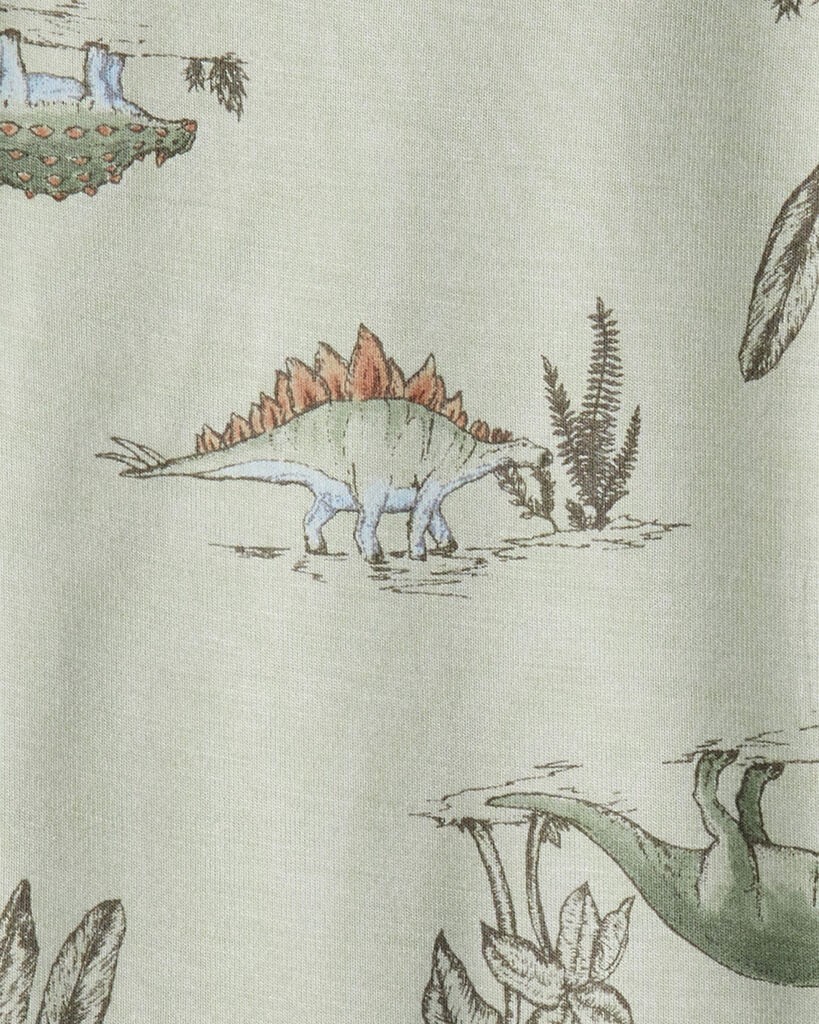 slide 5 of 5, Carter's Baby Boy 2-Pack Dinosaur Print PurelySoft Long-Sleeve Multipack Bodysuits - Green Green NB, 1 ct