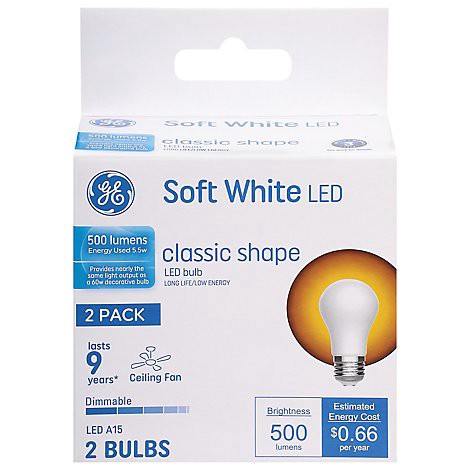 slide 1 of 1, Ge Led 60w Sw Ceiling Fan Frost - 2 CT, 2 ct