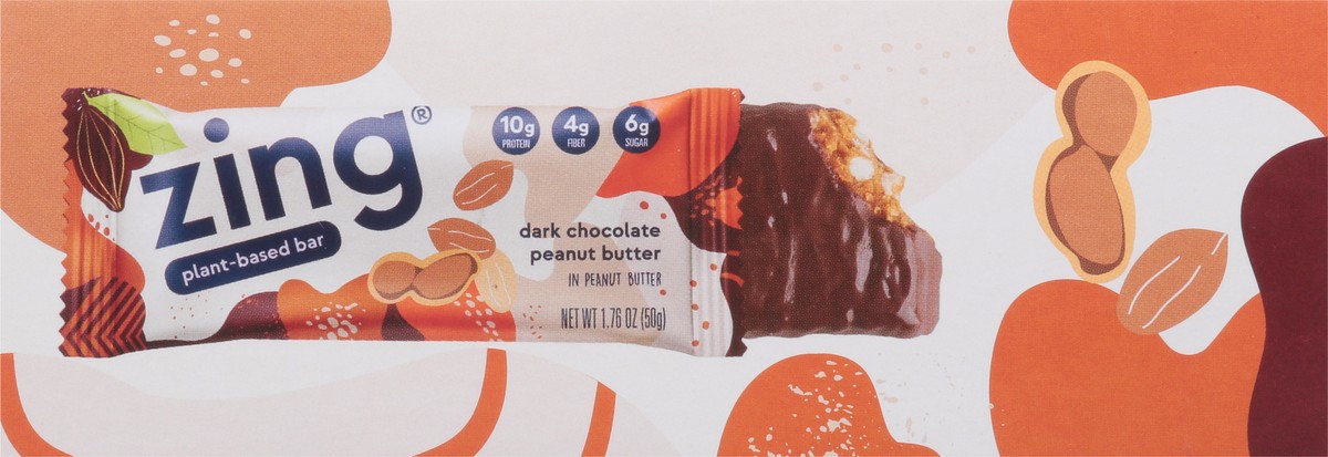 slide 12 of 13, Zing Dark Chocolate Peanut Butter Plant-Based Bar 12 - 1.76 oz Wrappers, 12 ct