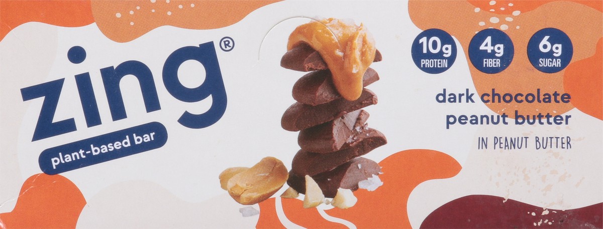 slide 5 of 13, Zing Dark Chocolate Peanut Butter Plant-Based Bar 12 - 1.76 oz Wrappers, 12 ct