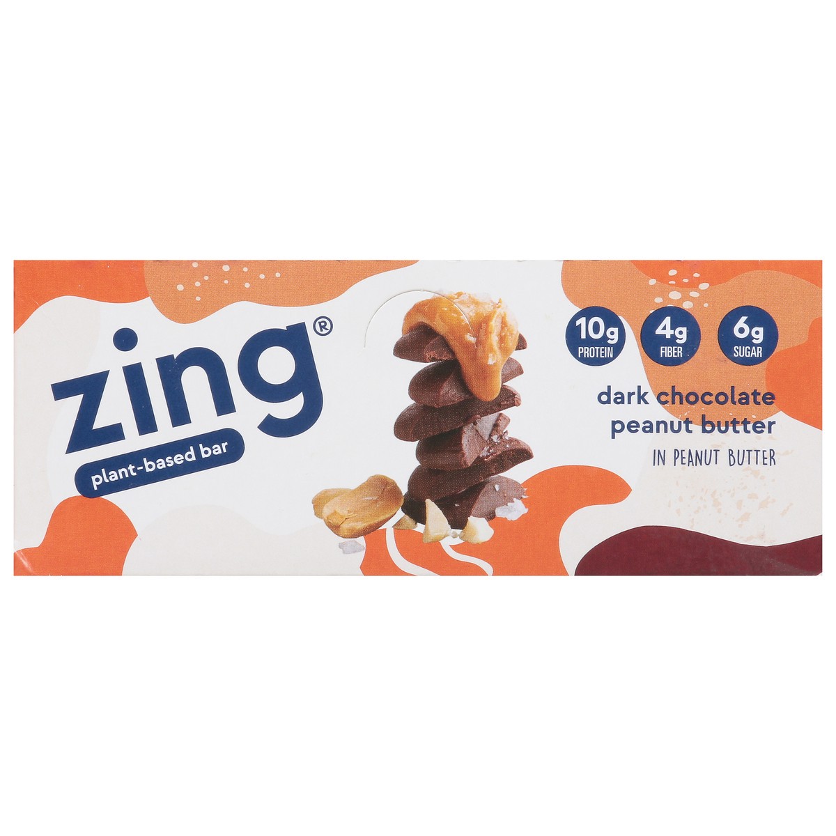slide 11 of 13, Zing Dark Chocolate Peanut Butter Plant-Based Bar 12 - 1.76 oz Wrappers, 12 ct