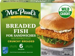 Mrs. Paul's Crunchy Breaded Fish for Sandwiches 6 ea