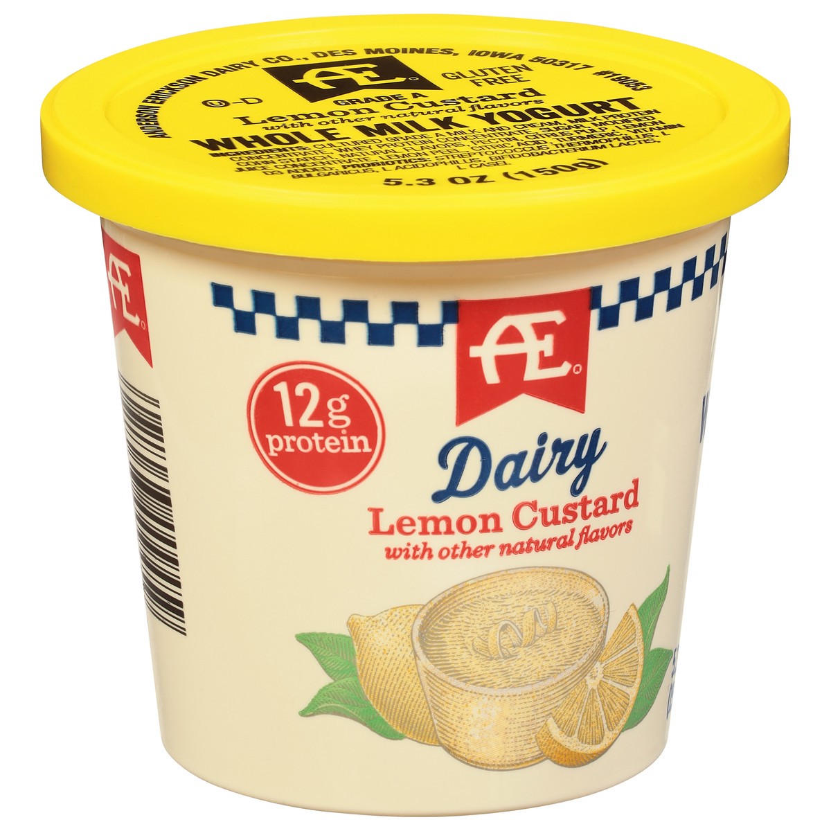 slide 2 of 9, AE Dairy Lemon Custard Whole Milk Yogurt 5.3 oz, 5.3 oz