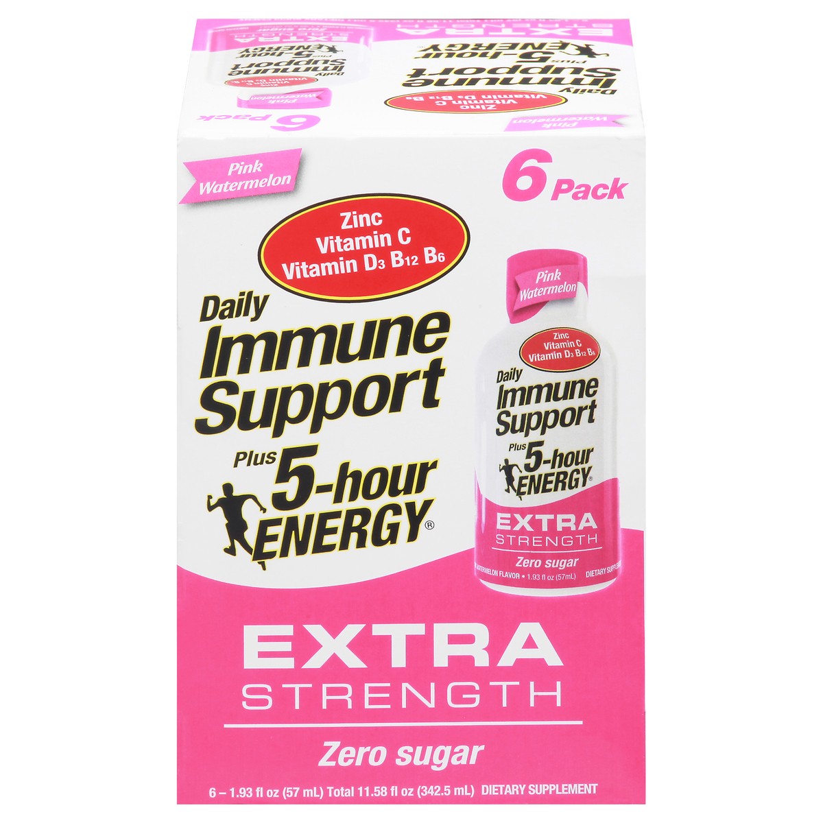 slide 1 of 14, 5-Hour Energy 6 Pack Extra Strength Pink Watermelon Daily Immune Support 6 1.93 fl oz 6 ea Box, 1.93 oz