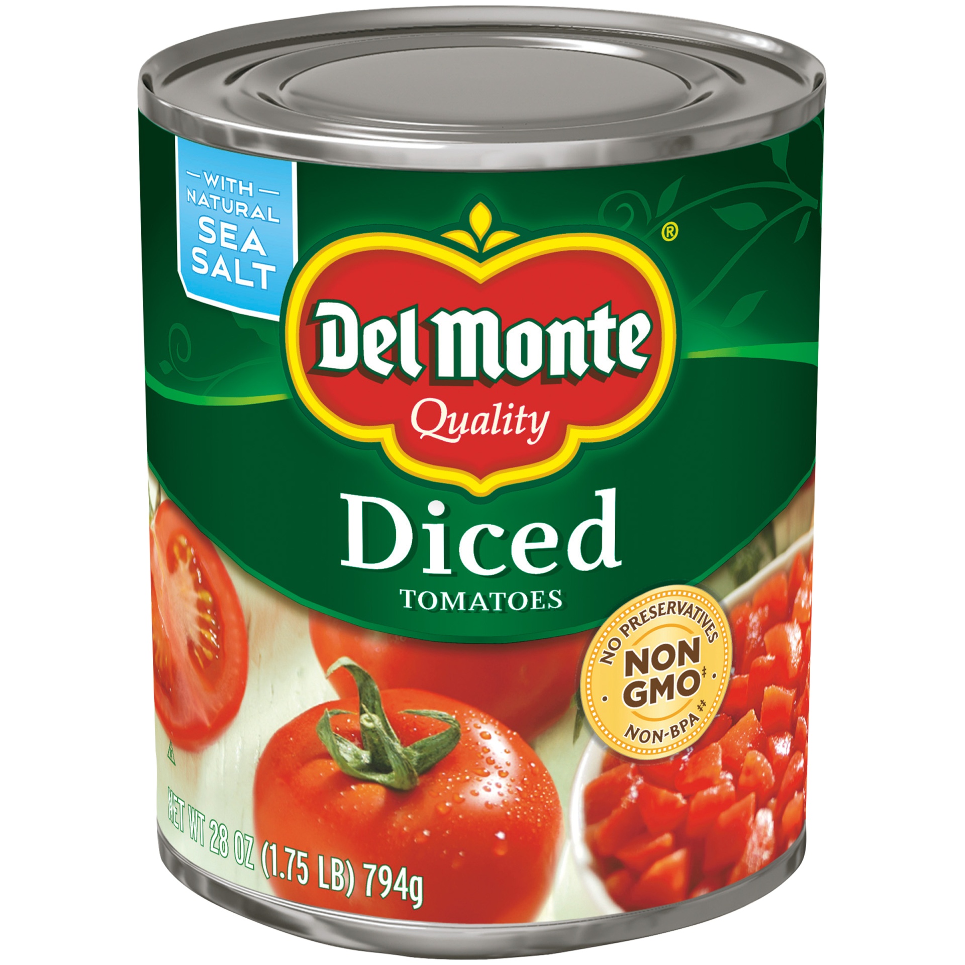 slide 1 of 3, Del Monte Diced Tomatoes, 28 oz