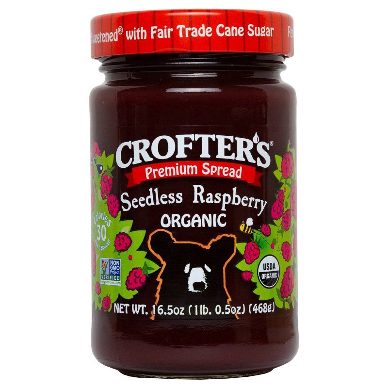 slide 1 of 4, Crofter's Organic Seedless Raspberry Premium Spread, 16 oz