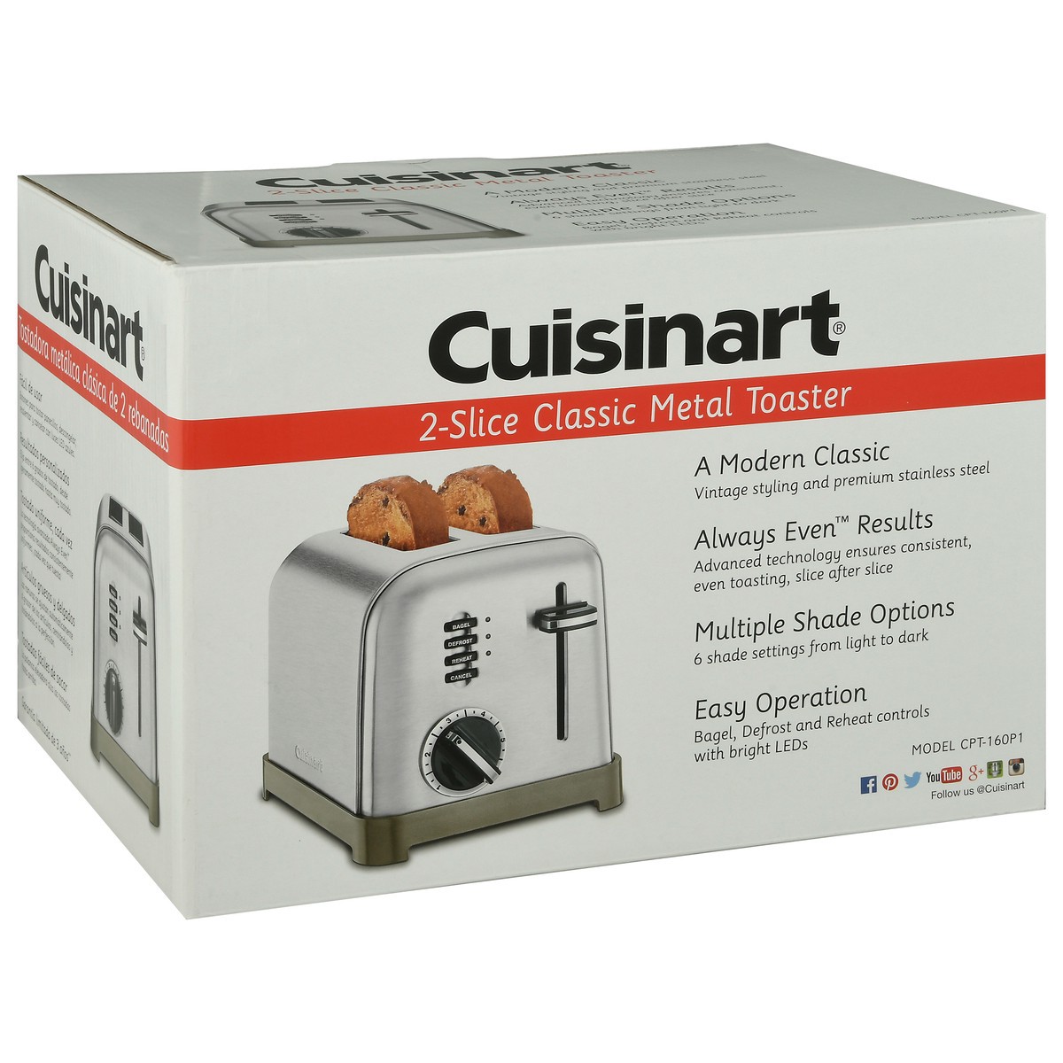 slide 4 of 7, Cuisinart Metal Classic 2-Slice Toaster, 1 ct