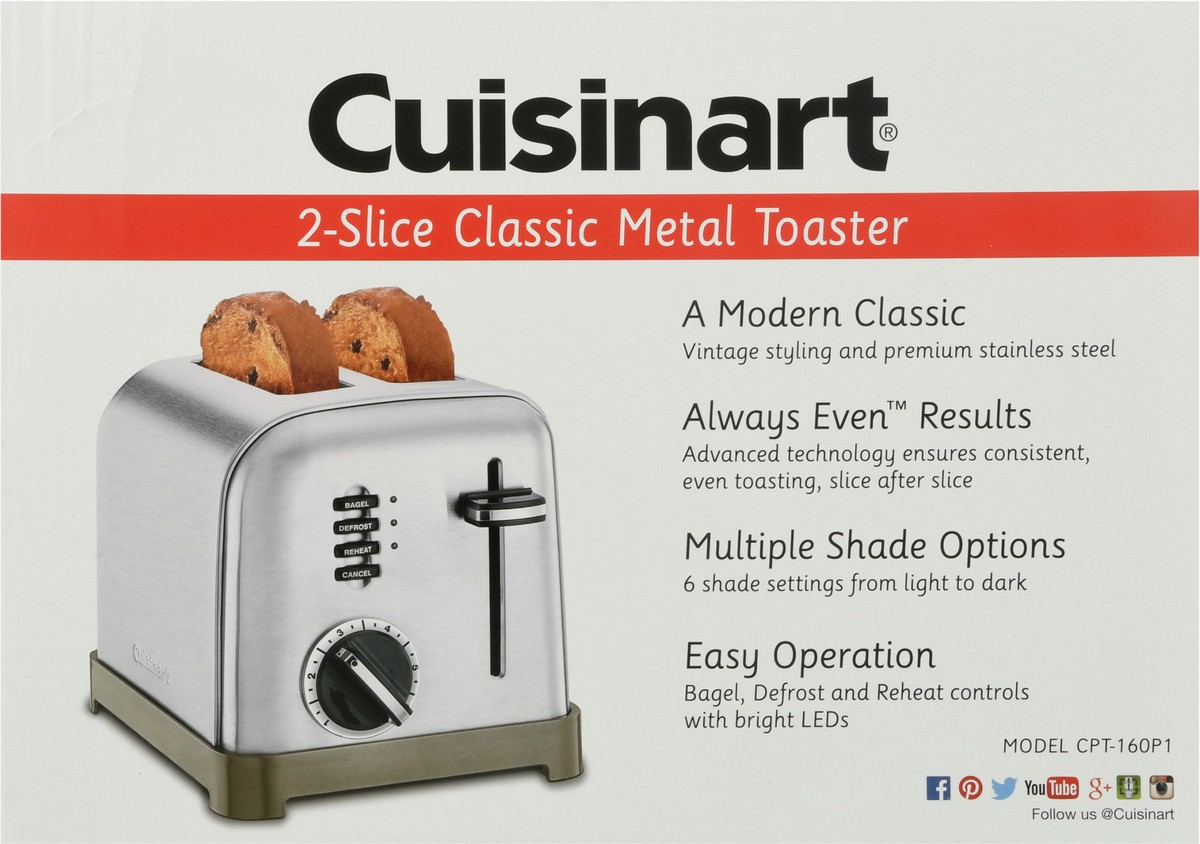 slide 1 of 7, Cuisinart Metal Classic 2-Slice Toaster, 1 ct