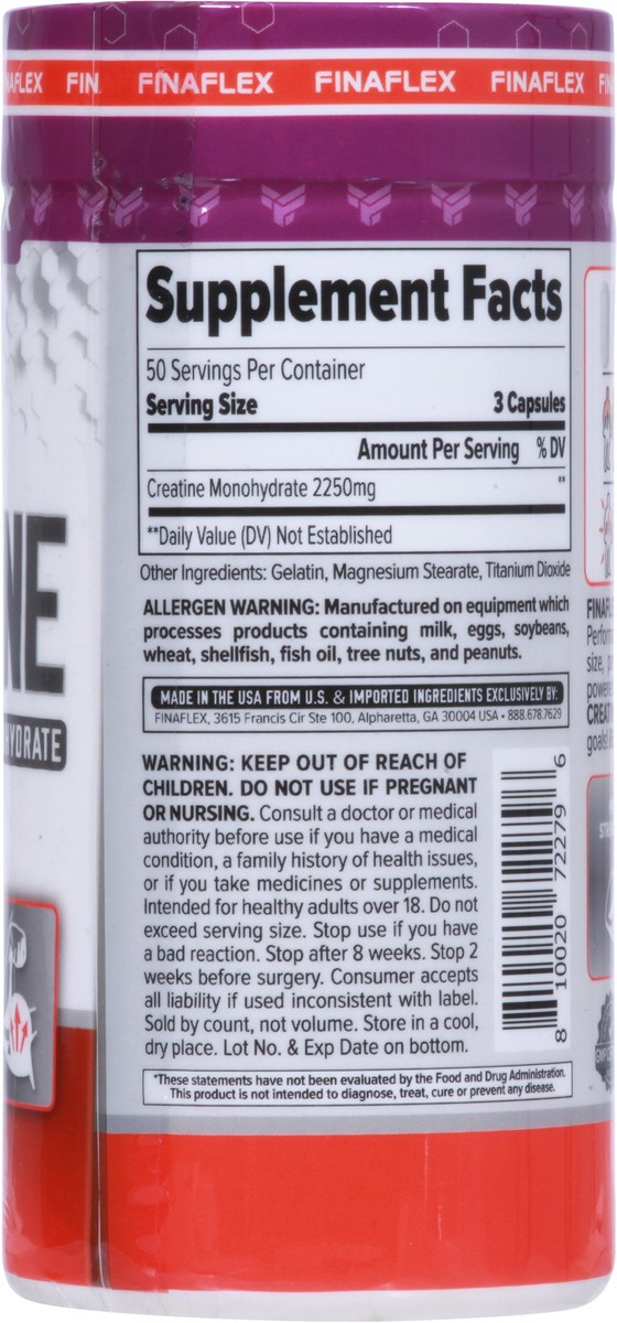 slide 3 of 9, FINAFLEX Pure Creatine 150 Capsules, 150 ct