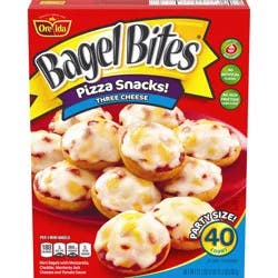Bagel Bites Three Cheese Mini Pizza Bagel Frozen Snacks, 40 ct Box