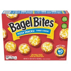 Bagel Bites Mini Pizza Bagel Frozen Snacks, 1 Box, for After-School and Late Night Snacking, Three Cheese, No High-Fructose Corn Syrup and No Artificial Flavors, 40 ct