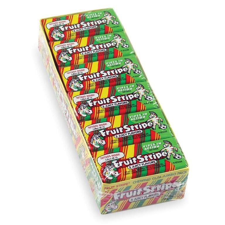 slide 1 of 8, Fruit Stripes Christmas Gum, 1.8 oz