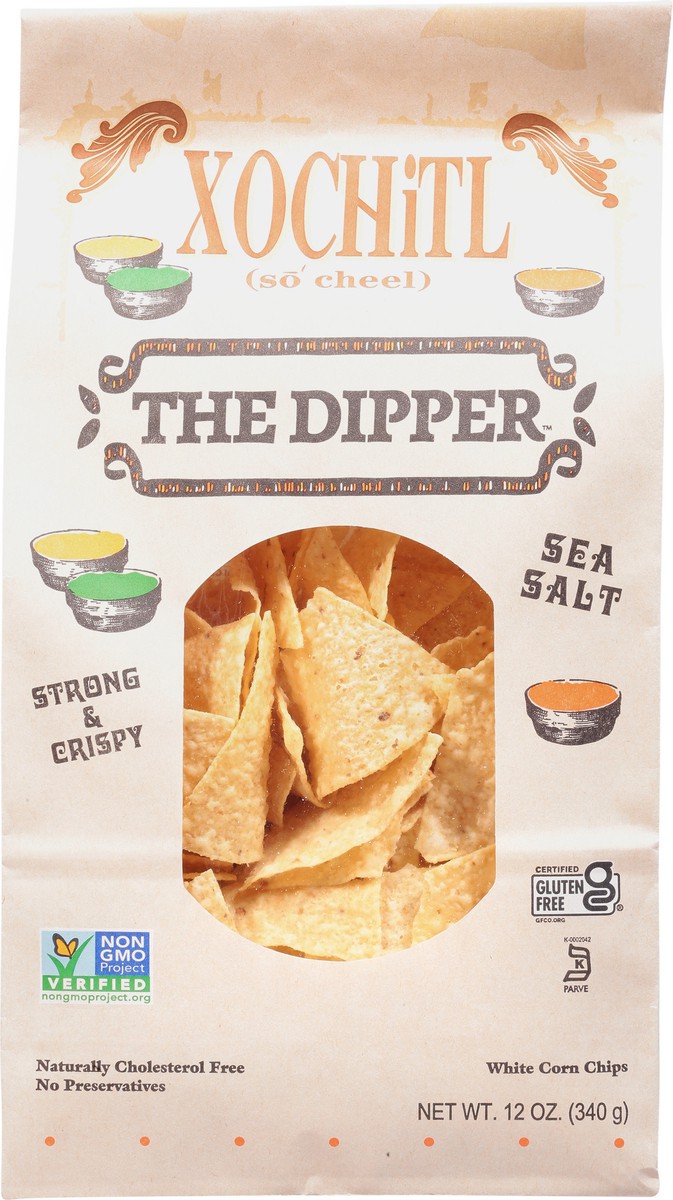 slide 6 of 9, Xochitl The Dipper Sea Salt White Corn Chips 12 oz, 12 oz