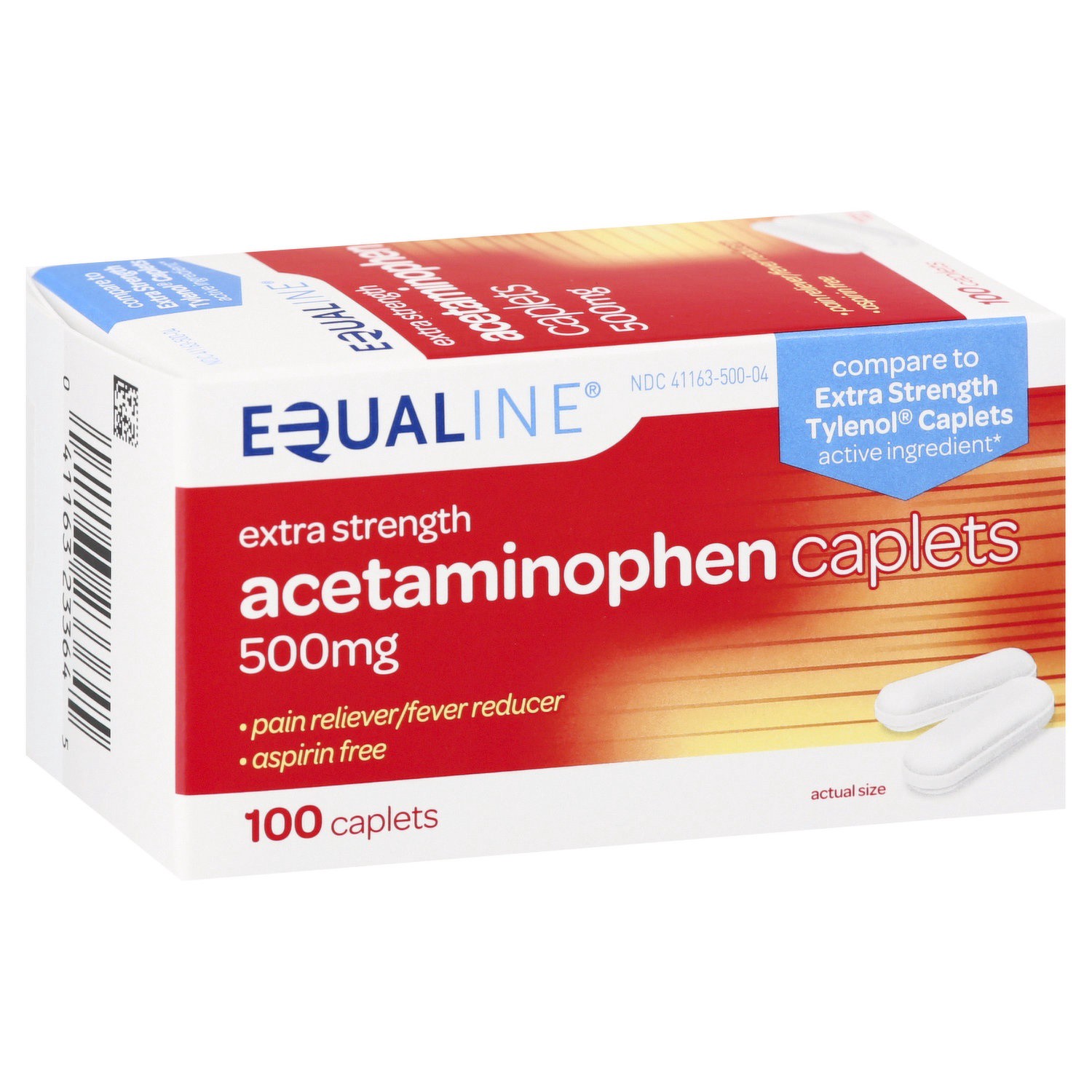 slide 1 of 1, Equaline Pain Relef Non Aspirin 500mg Caps, 100 ct