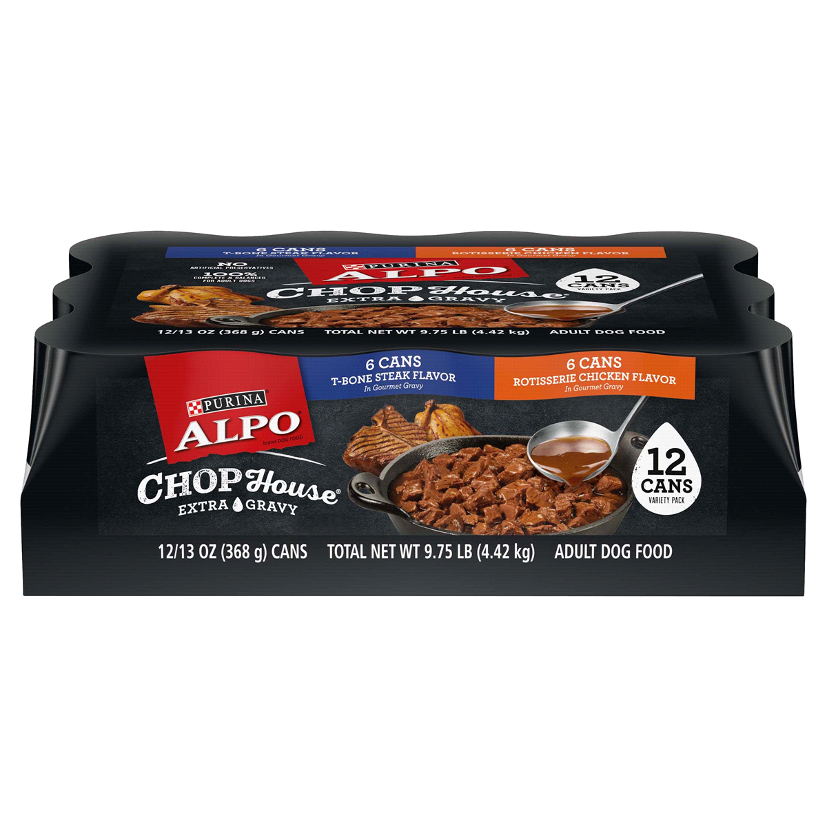 slide 1 of 1, Purina ALPO Gravy Wet Dog Food Variety Pack, Chop House, 9.75 lb