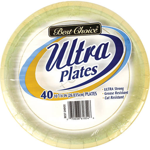 slide 1 of 1, Best Choice Ultra Strong Paper Plates, 40 ct