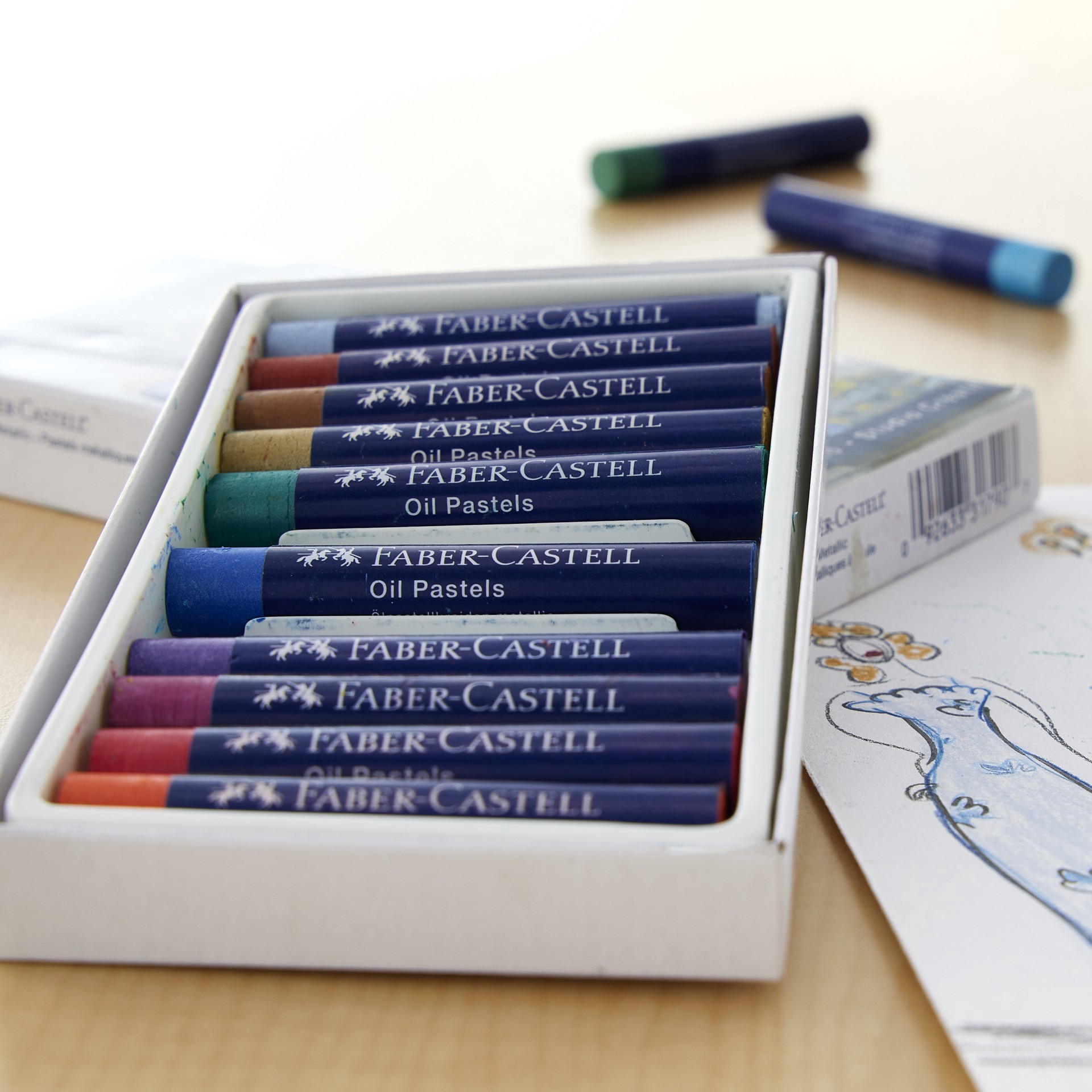 slide 2 of 7, Faber-Castell Faber Castell 12 Color Metallic Oil Pastel Set, 12 pastels